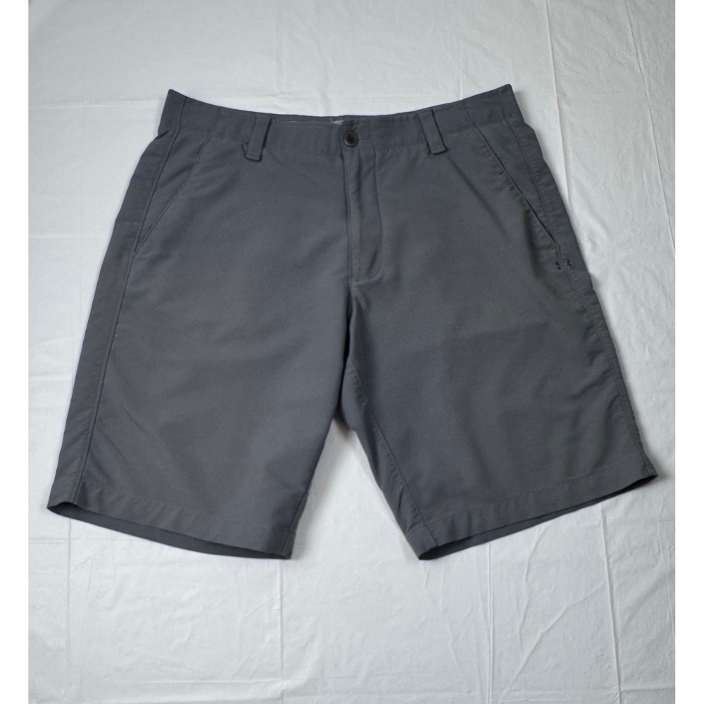 Under Armour HeatGear Mens Gray Golf Shorts Loose Fit Size 34 Performance